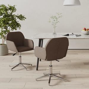 vidaXL Esszimmerstühle 2 Stk. Drehbar Taupe Stoff 
