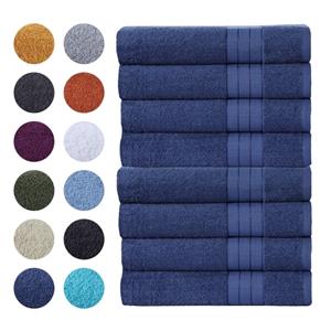 Zavelo Luxe Handdoeken - Hotelkwaliteit  - Badhanddoeken - 50x100 cm - 8 Stuks - Denimblauw