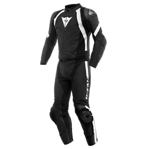 Dainese Avro 4 Leather 2Pcs Suit Black Matt Black Matt White