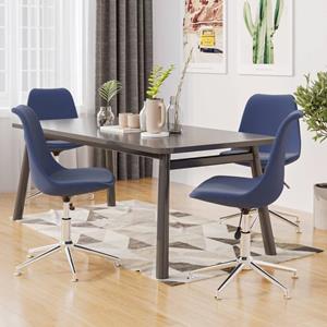 VidaXL Eetkamerstoelen Draaibaar 4 St Stof Blauw