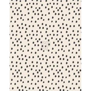 H&S Collection Polyester Fleece Deken/dekentje/plaid 130 X 170 Cm Beige Met Zwarte Stippen - Plaids