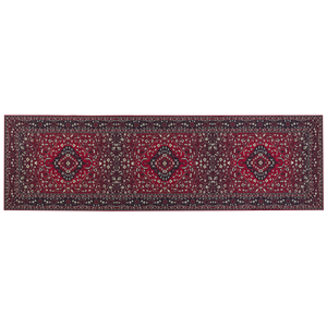 Beliani - Teppich Läufer rot orientalisches Muster rutschfest 60 x 200 cm Vintage Vadkadam - Rot