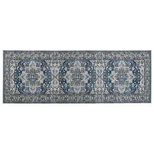 beliani Teppich Läufer grau/blau 70 x 200 cm mit orientalischem Muster Vintage Kottar - Grau