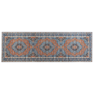 BELIANI Loper vloerkleed 80 x 240 cm blauw en oranje MIDALAM