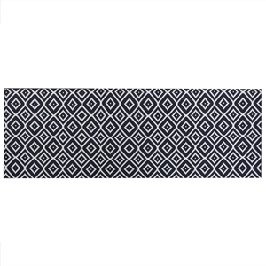 Beliani - Teppich Läufer schwarz / weiß geometrisches Muster rutschfest 70x200 cm Karungal - Schwarz