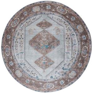 Veer Carpets Vloerkleed Karaca Blue/Brown 06 Rond ø120 cm