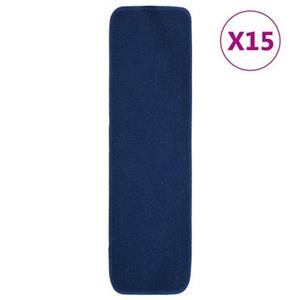 VidaXL Trapmatten 15 st anti-slip rechthoekig 75x20 cm marineblauw