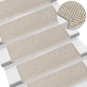 VidaXL Trapmatten zelfklevend 15 st sisal-look 65x25 cm zilverkleurig