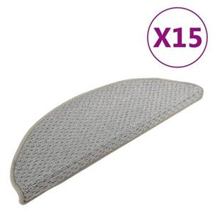 vidaXL Treppenmatten 15 Stk. Grau 65x25 cm 