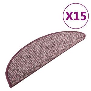 vidaXL Treppenmatten 15 Stk. Lila 56x20 cm 