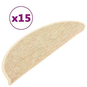 vidaXL Trapmatten zelfklevend 15 st 56x17x3 cm lichtbeige