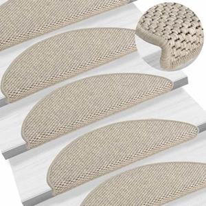 vidaXL Trapmatten zelfklevend 15 st sisal-look 65x21x4 cm taupe