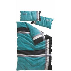 H.I.S Bettwäsche "Linus, 100% Baumwolle, Kissenbezug und Bettdeckenbezug mit Reißverschluss ausgestattet, mit Wendekissen, sportlich karierte Bettwäsche in flauschiger Biber Qualit