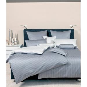 Janine Bettwäsche 2 teilig - Modern Classic, Mako-Satin, Baumwolle mercerisiert, Wendebett, Print Bettwäsche weiß