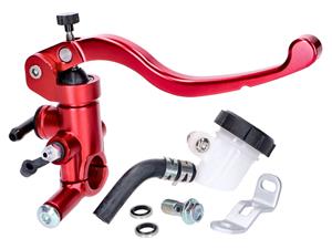 Diverse / Import Rempomp / Remcylinder voorkant radial, externer Bremsflüssigkeitsbehälter, rood voor 22mm Lenker