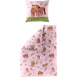 Pferdefreunde Kinderbettwäsche "Pferde", (2 tlg.), Renforce, 100 % Baumwolle, Pferdefreunde, pflegeleicht