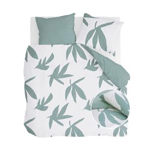 Walra Dekbedovertrek Simple Leaves Off White / Groen 200 x 220 cm