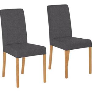 Home affaire 4-Fußstuhl "Bologna", (Set), 4 St., Strukturstoff, Gestell aus Massivholz
