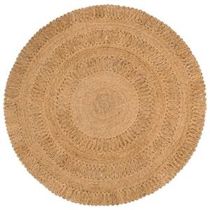 VidaXL Tapijt rond 150 cm gevlochten jute