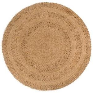 VidaXL Tapijt rond 180 cm gevlochten jute