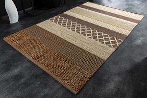 Teppich »INKA 230x160cm braun / beige«, riess-ambiente, rechteckig, Höhe 10 mm, Wohnzimmer · Wolle · Hanf · handgewebt · gestreift · Ethno