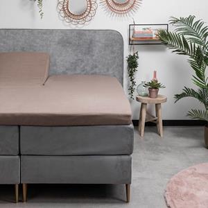 Fresh & Co Splittopper Hoeslaken Flanel Kleur: Taupe, 180 x 200 cm