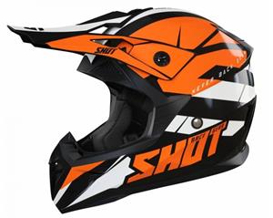 SHOT Pulse Revenge Black Orange White Glossy Offroad Helmet