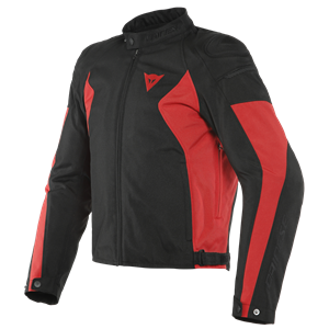 Dainese Mistica Tex Black Lava Red Motorcycle Jacket