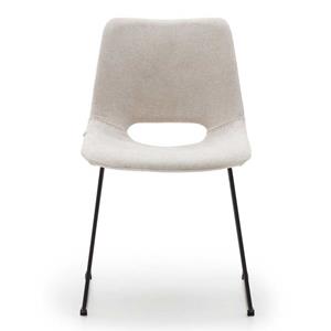 4Home Moderne Esstisch Stühle in Beige Gestell aus Metall (2er Set)
