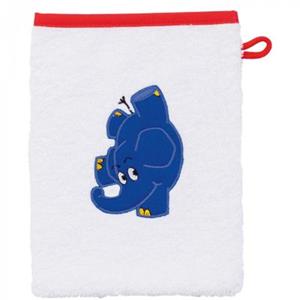 Smithy Waschhandschuh Die Sendung mit dem blauen Elefanten weiß 16 x 21 cm Handtücher