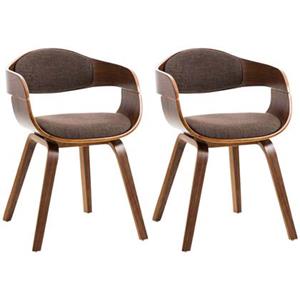 CLP Set van 2 Kingston eetkamerstoelen Frame Walnoot Stof