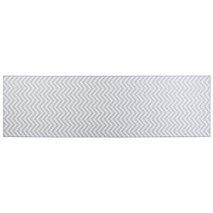 Beliani - Teppich Läufer grau/weiß Zickzack-Muster 60 x 200 cm Modern Saikheda - Weiß