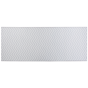 Beliani - Teppich Läufer grau/weiß Zickzack-Muster 80 x 200 cm Modern Saikheda - Weiß