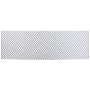 beliani Teppich Läufer grau/weiß Zickzack-Muster 80 x 240 cm Modern Saikheda - Weiß