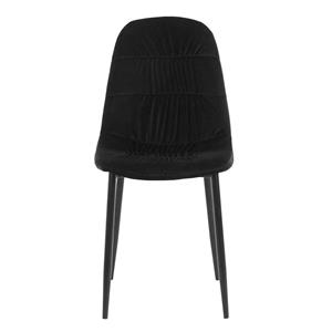Möbel4Life Moderne Esszimmerstühle in Schwarz Samt und Metall (2er Set)