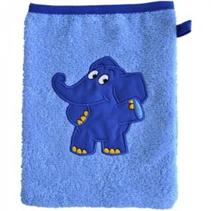 Smithy Waschhandschuh Die Sendung mit dem blauen Elefanten blau 16 x 21 cm Handtücher