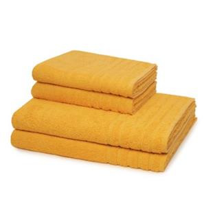 Wewofashion 2 X Handtuch 2 X Duschtuch - im Set AIDA Handtücher gelb