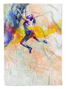 Sinus Art Handtücher »SplashArt Sport Handtuch Strandhandtuch Saunatuch Kuscheldecke Kunstvoll Klettern Sportha« (1-St), Handtuch