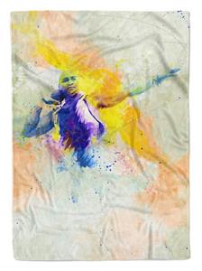 Sinus Art Handtücher »SplashArt Sport Handtuch Strandhandtuch Saunatuch Kuscheldecke Kunstvoll Kugelstoßen Spor« (1-St), Handtuch