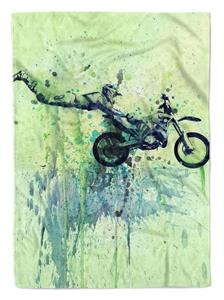 Sinus Art Handtücher »SplashArt Sport Handtuch Strandhandtuch Saunatuch Kuscheldecke Kunstvoll Motocross Sporth« (1-St), Handtuch