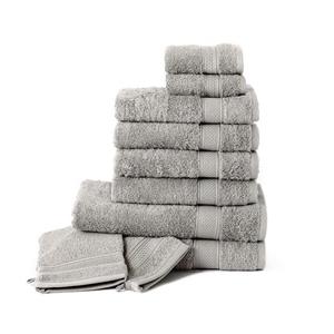 Komfortec Handtücher »10er set aus Baumwolle 470 g/m², 4x Handtuch, 2x Badetuch, 2x Gästehandtücher und 2x Waschlappen« (10-St), Doppel Bordüren,Frottee, Saugf&aum