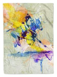 Sinus Art Handtücher »SplashArt Sport Handtuch Strandhandtuch Saunatuch Kuscheldecke Kunstvoll Polo I Sporthand« (1-St), Handtuch