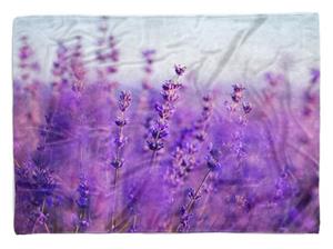 Sinus Art Handtücher »Handtuch Strandhandtuch Saunatuch Kuscheldecke mit Fotomotiv Lavendel Wildblume« (1-St), Handtuch