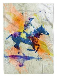 Sinus Art Handtücher »SplashArt Sport Handtuch Strandhandtuch Saunatuch Kuscheldecke Kunstvoll Polo Sporthandtu« (1-St), Handtuch