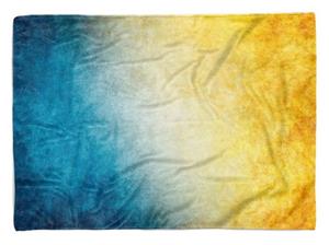 Sinus Art Handtücher »Handtuch Strandhandtuch Saunatuch Kuscheldecke mit Fotomotiv Abstrakt Farben Gelb Blau Sc« (1-St), Handtuch