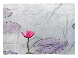 Sinus Art Handtücher »Handtuch Strandhandtuch Saunatuch Kuscheldecke mit Fotomotiv Lotus Blume Wasser« (1-St), Handtuch