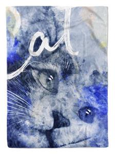 Sinus Art Handtücher »Handtuch Strandhandtuch Saunatuch Kuscheldecke SplashArt Tier Serie Kunstvoll Cat VI Moti« (1-St), Handtuch