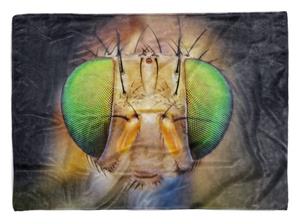 Sinus Art Handtücher »Handtuch Strandhandtuch Saunatuch Kuscheldecke mit Tiermotiv Fliegenaugen Makro« (1-St), Handtuch