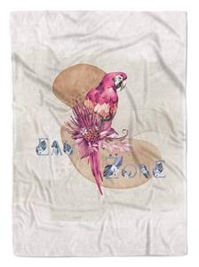 Sinus Art Handtücher »EauZone großes Handtuch Papagei Motiv Tropisch Kunstvoll Badehandtuch Strandhandtuch Pastelltöne Dus« (1-St), Handtuch