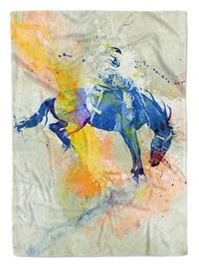 Sinus Art Handtücher »SplashArt Sport Handtuch Strandhandtuch Saunatuch Kuscheldecke Kunstvoll Rodeo Sporthandt« (1-St), Handtuch